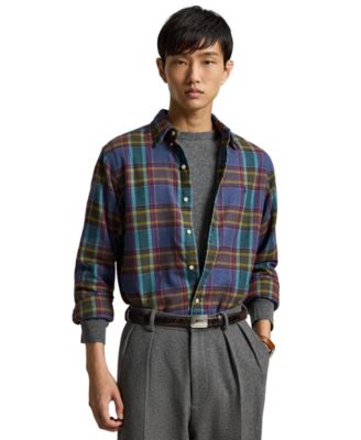 Men's Long-Sleeve Plaid Brushed Flannel Shirt