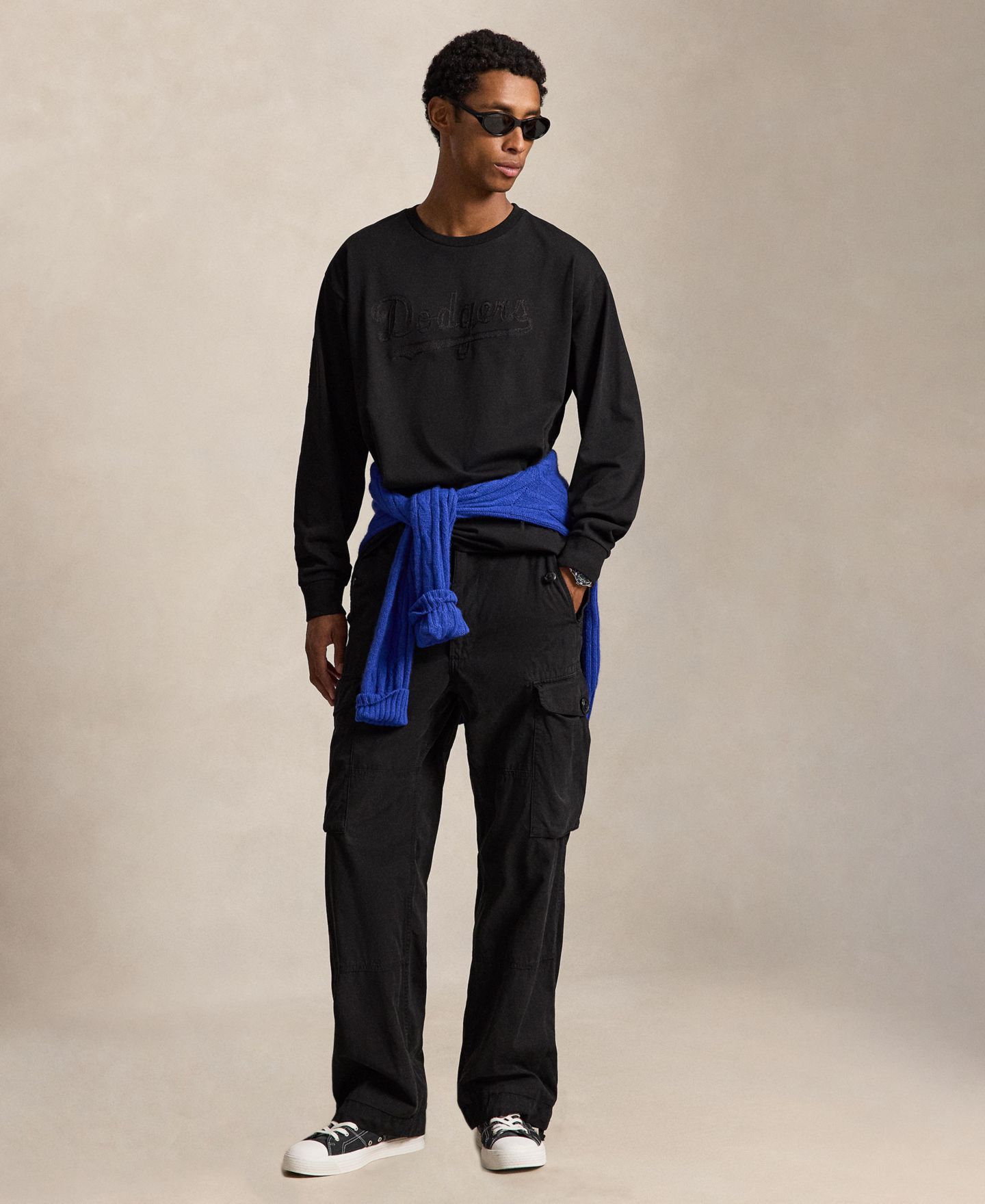 Мужская футболка Polo Ralph Lauren Los Angeles Dodgers™ Long-Sleeve, цвет: Чёрный — фото 2