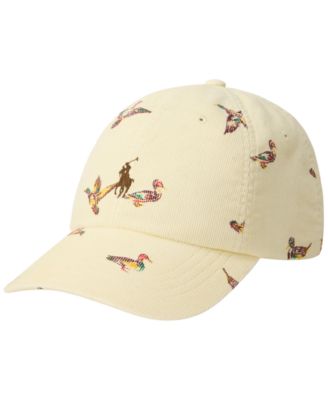 Corduroy Duck-Print Baseball Cap