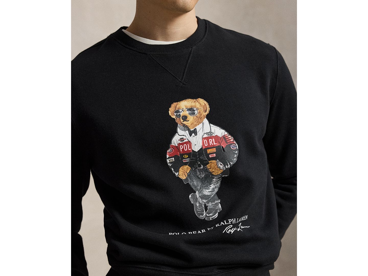 Мужская толстовка Polo Ralph Lauren Polo Bear Crewneck Graphic, цвет: Чёрный — фото 3