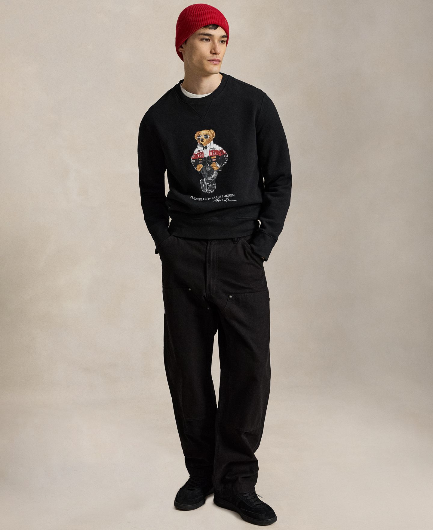 Мужская толстовка Polo Ralph Lauren Polo Bear Crewneck Graphic, цвет: Чёрный — фото 2