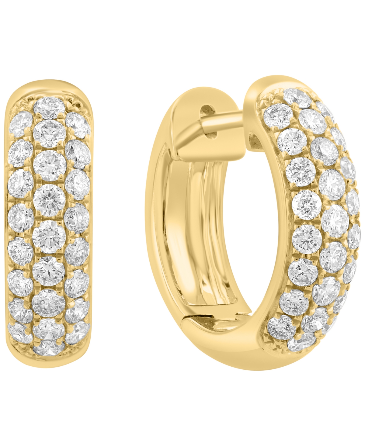Effy Collection Round Diamond Huggie Earrings (1 ct. t.w.) in 14k Yellow Gold