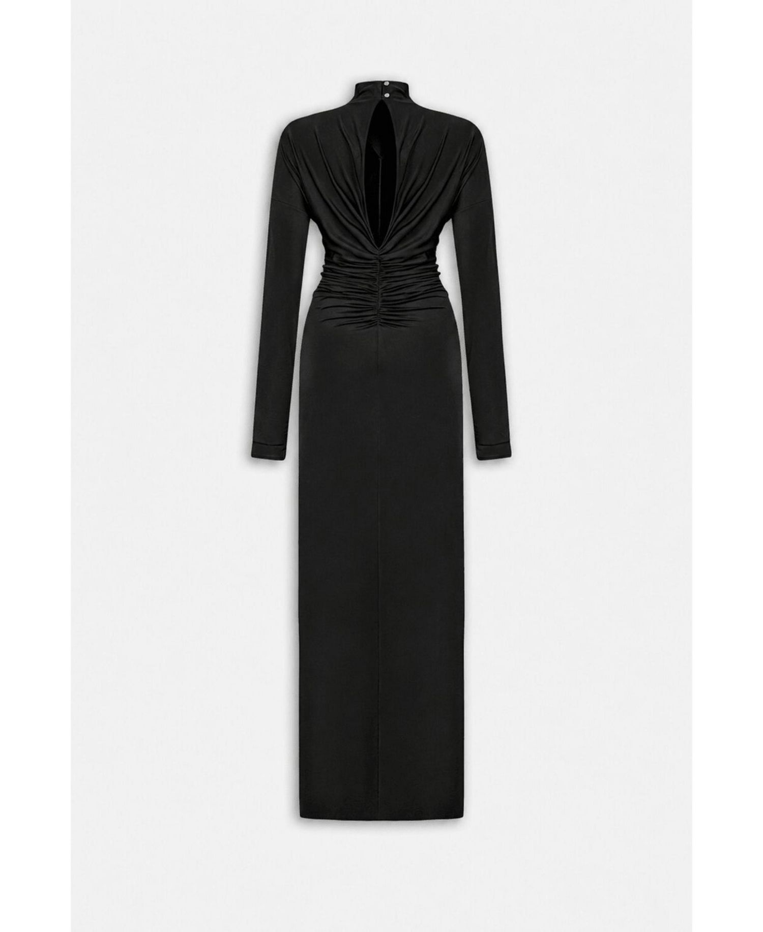 Women's Stone Drape Detailed Wedding Guest Open-Back Maxi Dress