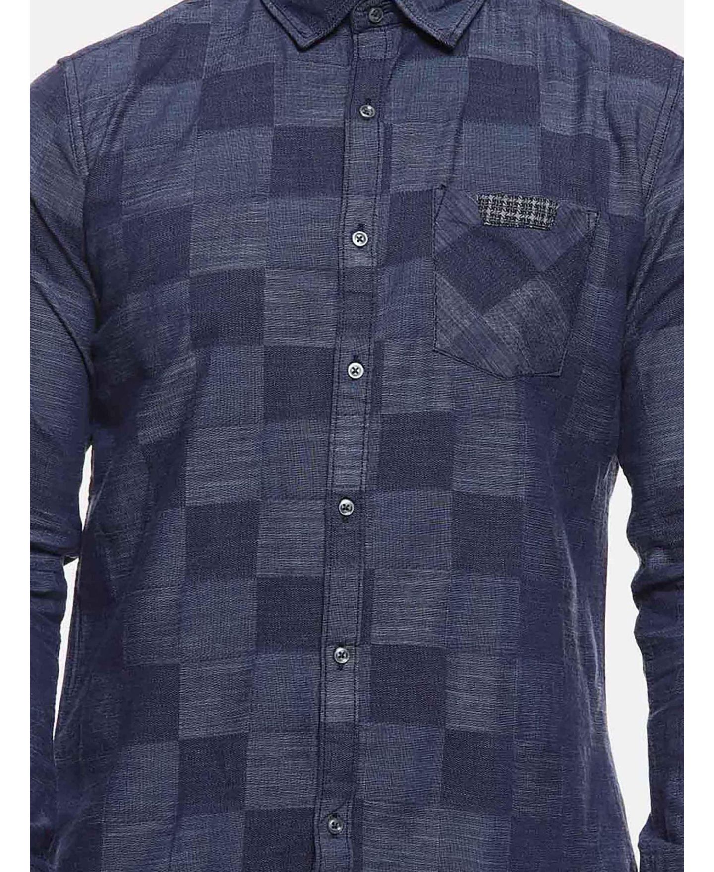 Мужские рубашки Cahoot Campus Sutra Checkered Stylish Casual, цвет: Синий — фото 5