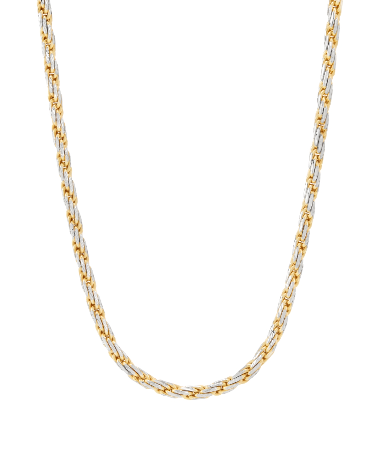 Macy's Rope Chain Necklace in 18K Yellow Gold-Plated Sterling Silver - Two-Tone