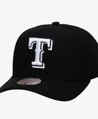 Men's Black Texas Rangers Black and White Pro Crown Snapback