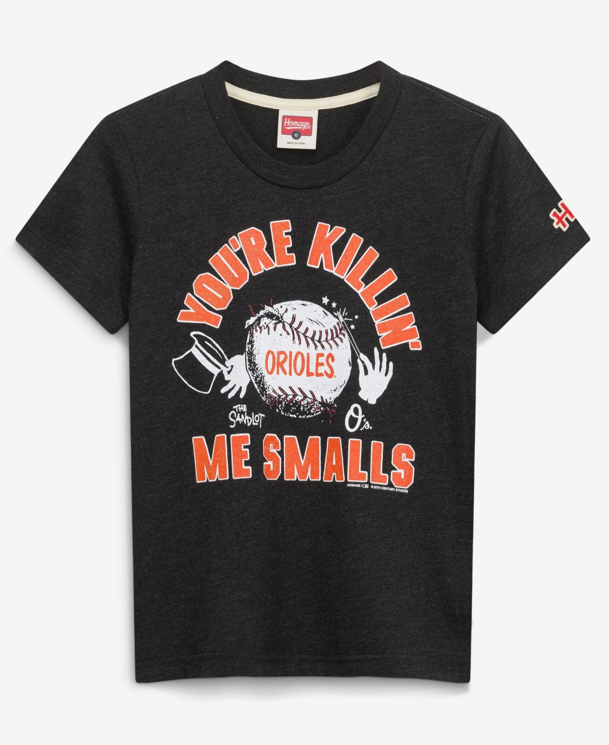 Big Boys and Girls Homage Charcoal Baltimore Orioles x The Sandlot Tri-Blend T-Shirt