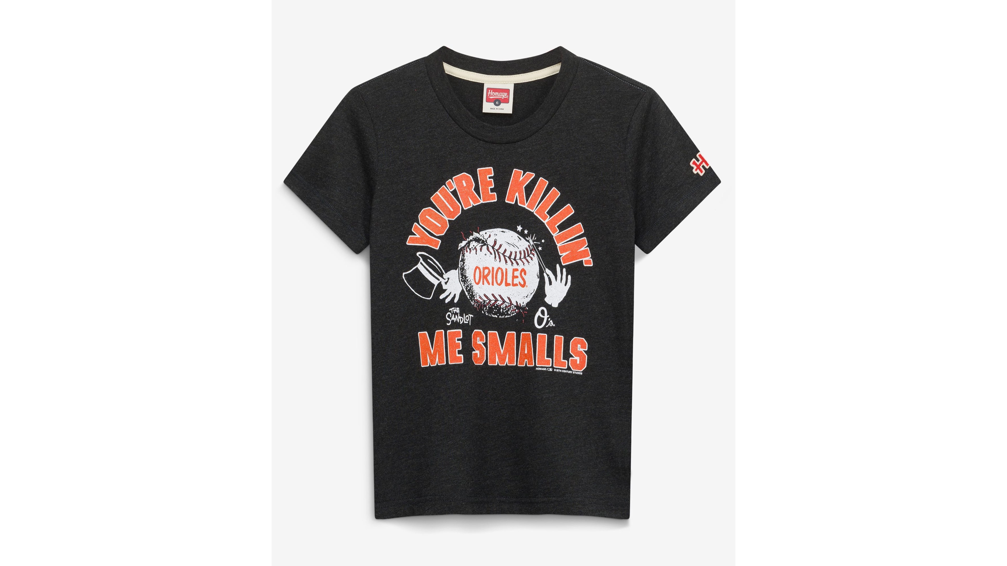 Big Boys and Girls Homage Charcoal Baltimore Orioles x The Sandlot Tri-Blend T-Shirt