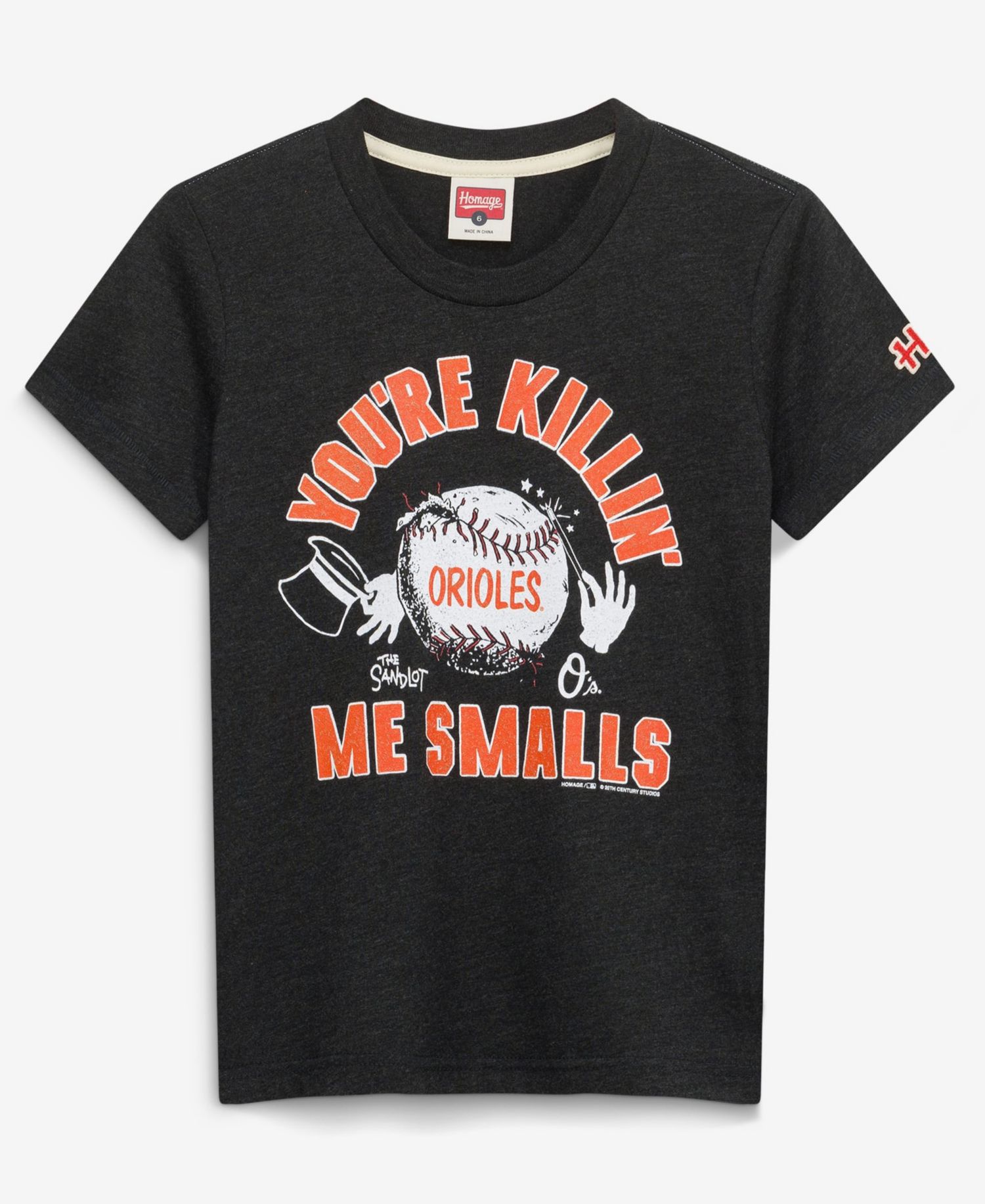 Big Boys and Girls Charcoal Baltimore Orioles x The Sandlot Tri-Blend T-Shirt