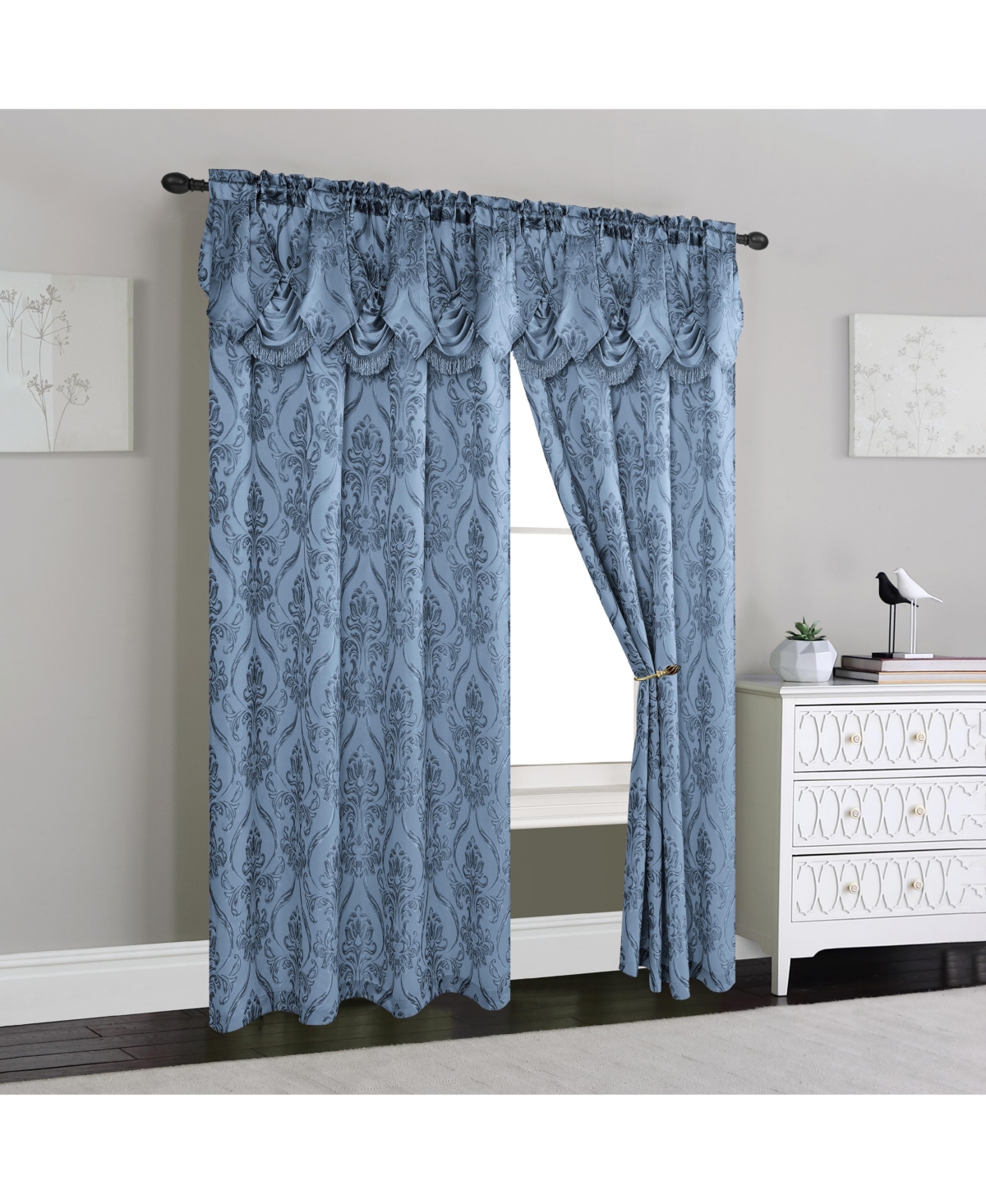 Elegant Comfort Set of 2 Penelope Jacquard Look Curtain Panels