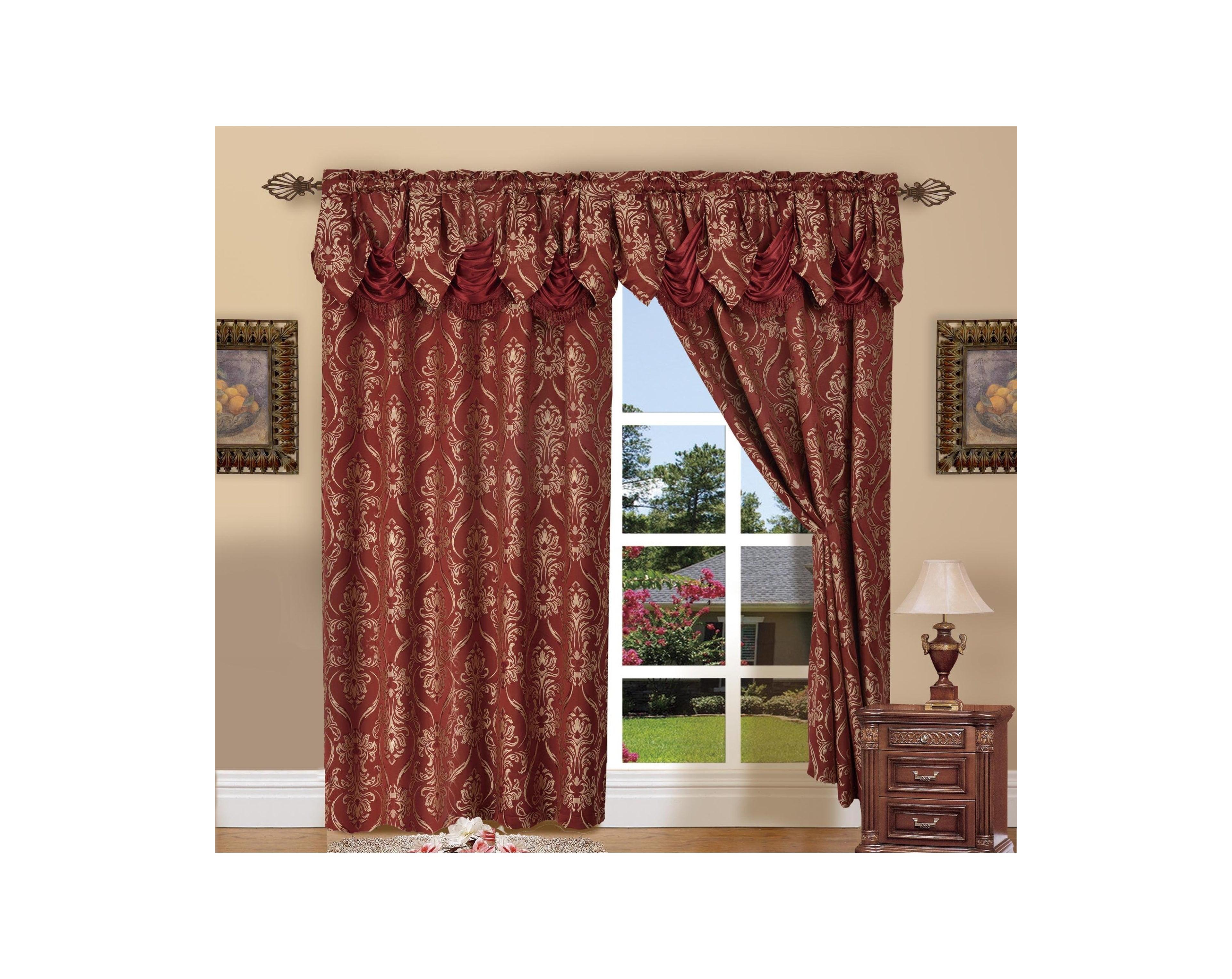 Elegant Comfort Set of 2 Penelope Jacquard Look Curtain Panels