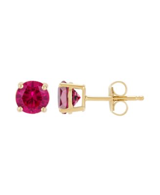 Gemstone Stud Earrings in 10k Yellow Gold (Available in Garnet, Freshwater Pearl, Peridot, Blue Topaz, White Sapphire, Citrine, Amethyst, Aquamarine, and Lab-Grown Emerald, Ruby, Sapphire, and Opal)