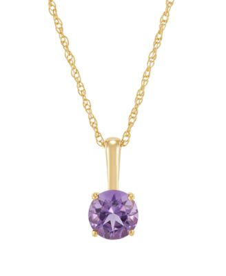 Birthstone Pendant 18" Necklace in 10k Yellow or White Gold (Available in Cultured Freshwater Pearl, Peridot, Amethyst, Garnet, Citrine, Aquamarine, Blue Topaz, and Lab-Grown Opal, White Sapphire, Sapphire, Ruby, Emerald)