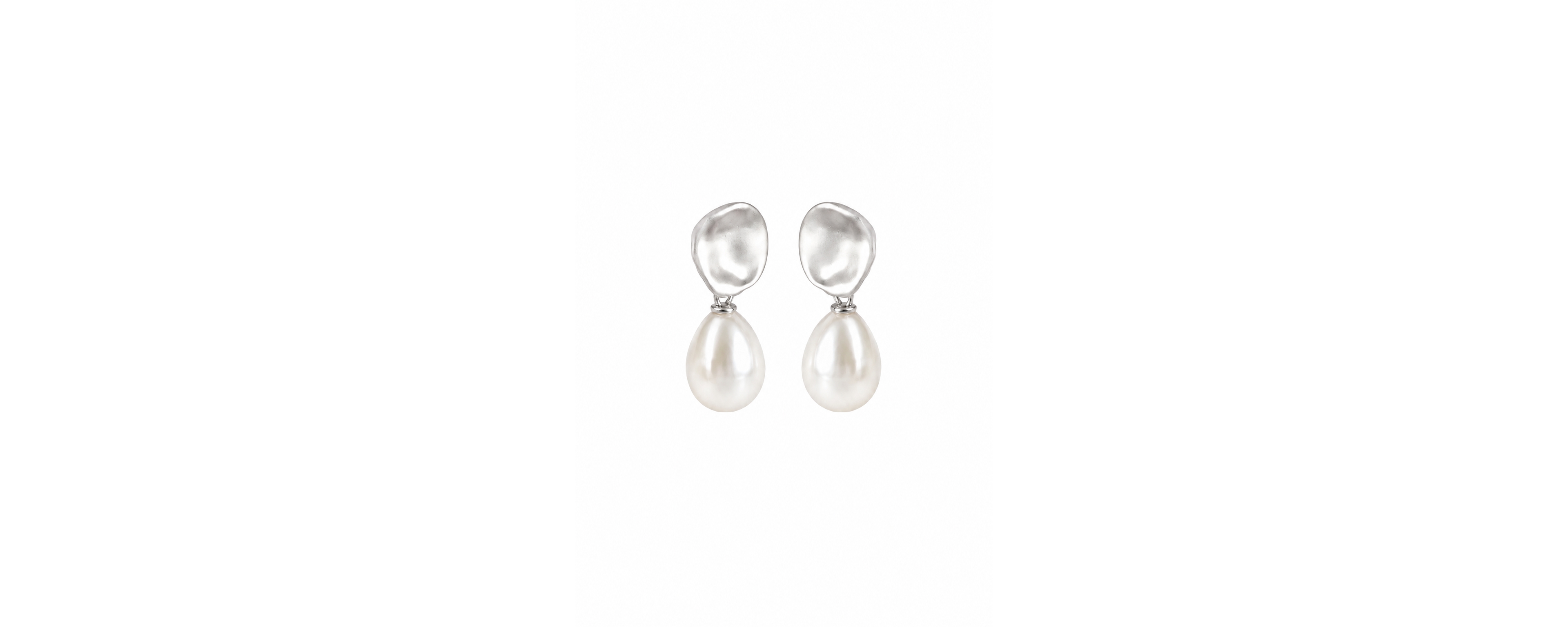 A.b. Ellie Imitation Pearl Sculptural Bridal Clip-On Drop Earrings