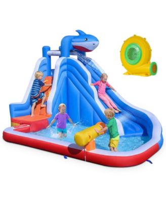 Inflatable Water Slide with Climbing Wall, Splash Pool and Water Cannon