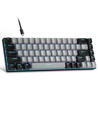  Compact Mechanical Gaming Keyboard 68 Keys Mini Wired LED Backlit for Office PC