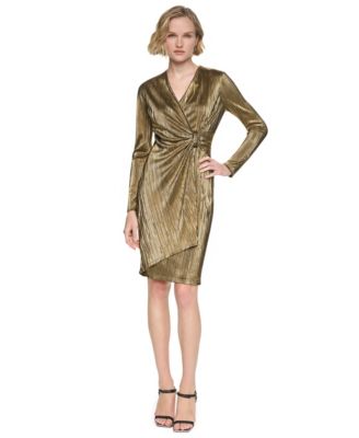 Women's Long-Sleeve Wrap Cocktail Dress