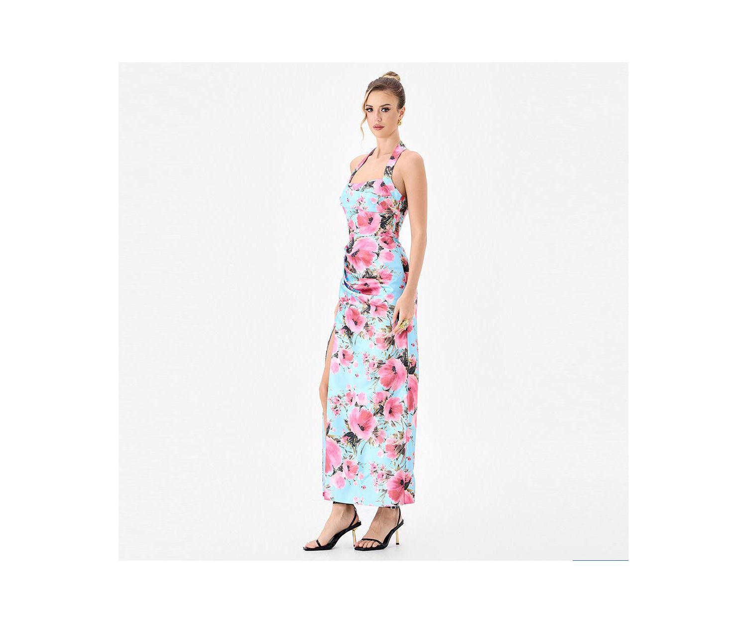 Women's Dillian Halter Floral-Print Midi Dress
