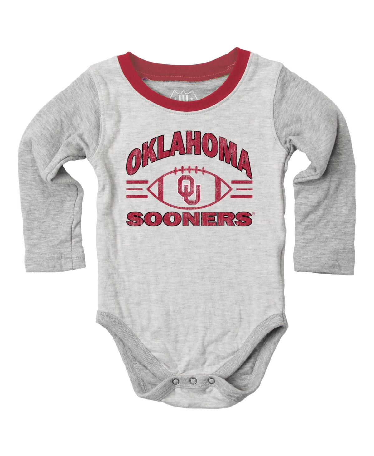 Wes & Willy Baby Boys' and Girls' Oklahoma Sooners Jie Hopper Long-Sleeve Distressed Graphics Bodysuit Sweatpants, 2-Piece Set