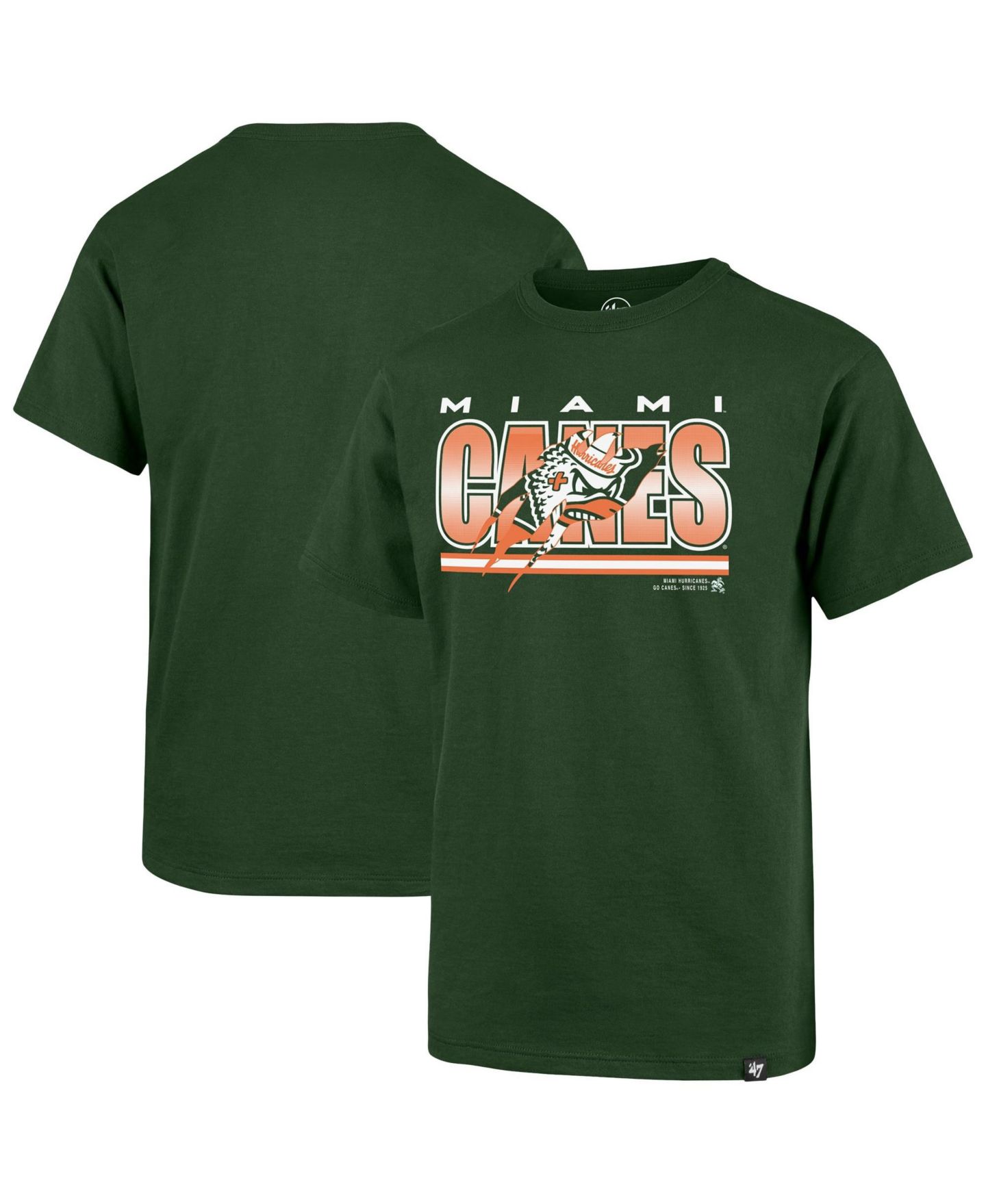 Детская футболка '47 Brand '47 Green Miami Hurricanes Thunder Rip Franklin, цвет: Зелёный — фото 1