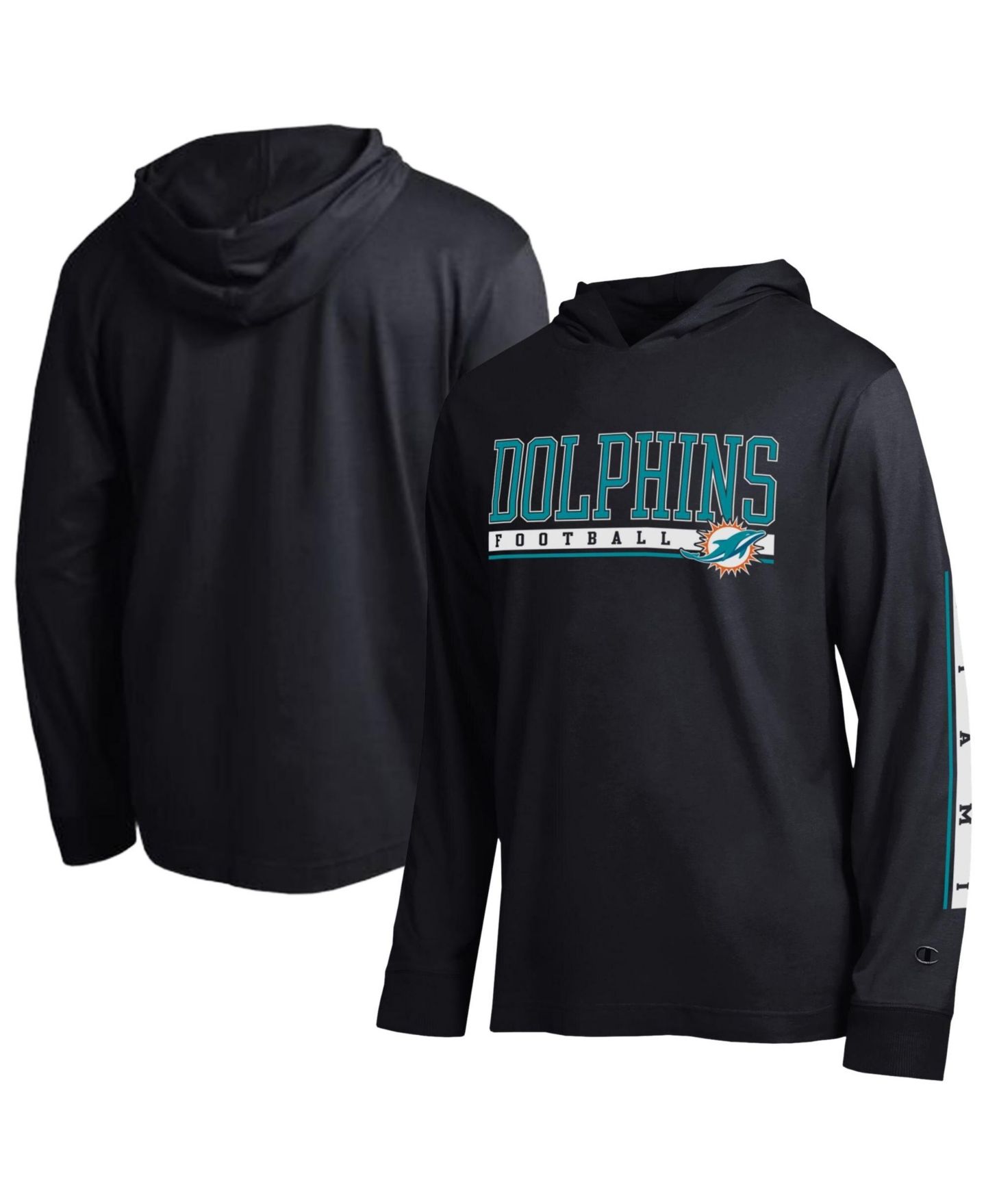 Мужская футболка Champion Black Miami Dolphins All Star Hooded — фото 1