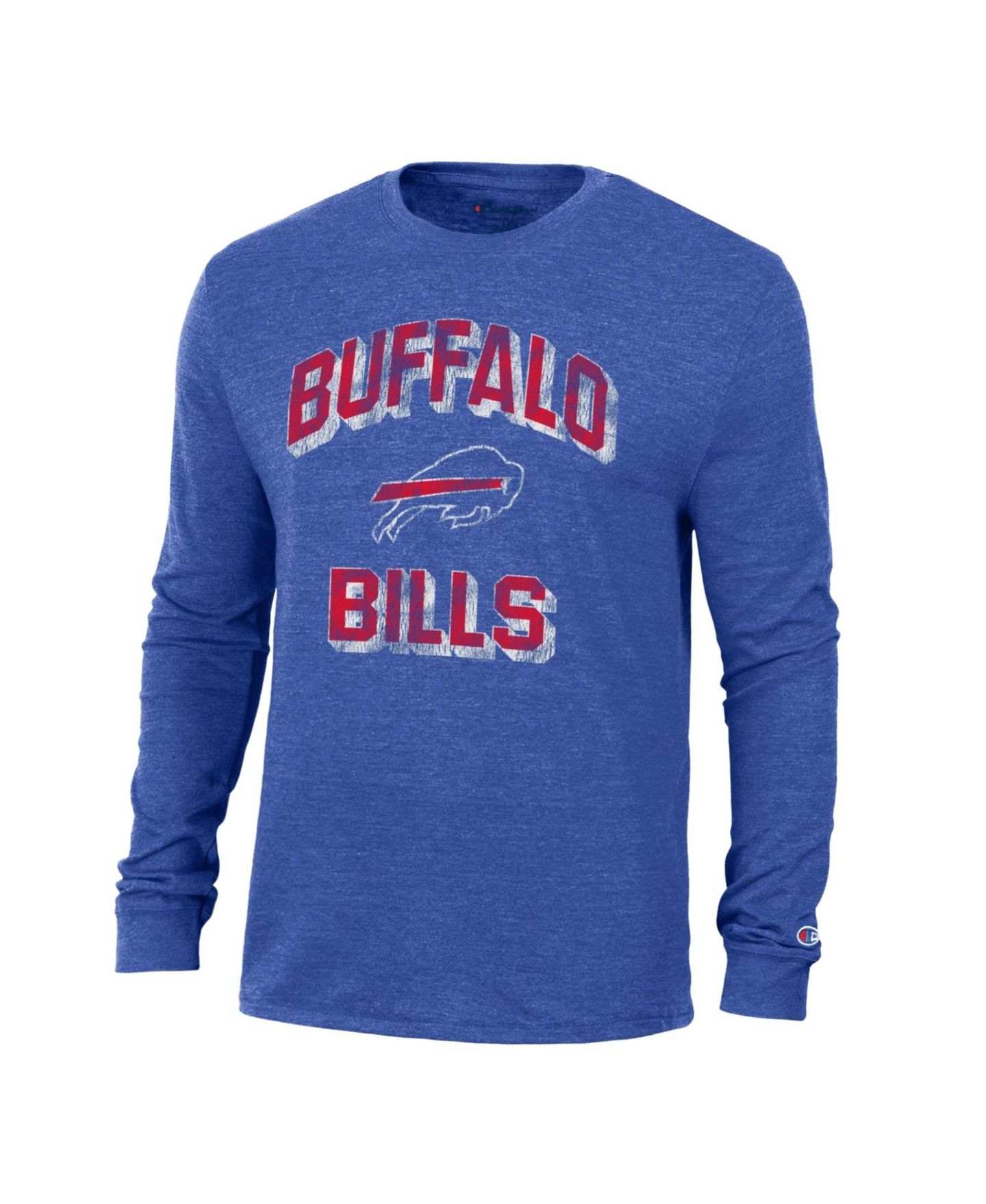 Мужская футболка Champion Heather Royal Buffalo Bills Ultimate Tri-Blend Long Sleeve — фото 2