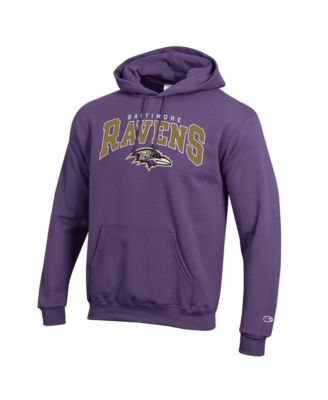 Men's Purple Baltimore Ravens Powerblend Arch over Logo Hoodie