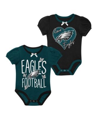 Baby Boys and Girls Midnight Green/Black Philadelphia Eagles Star Power Two-Piece Bodysuit Set