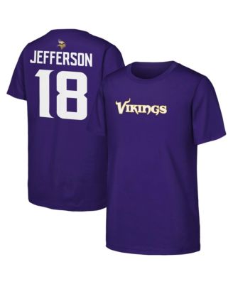 Big Boys and Girls Justin Jefferson Purple Minnesota Vikings Name & Number T-Shirt