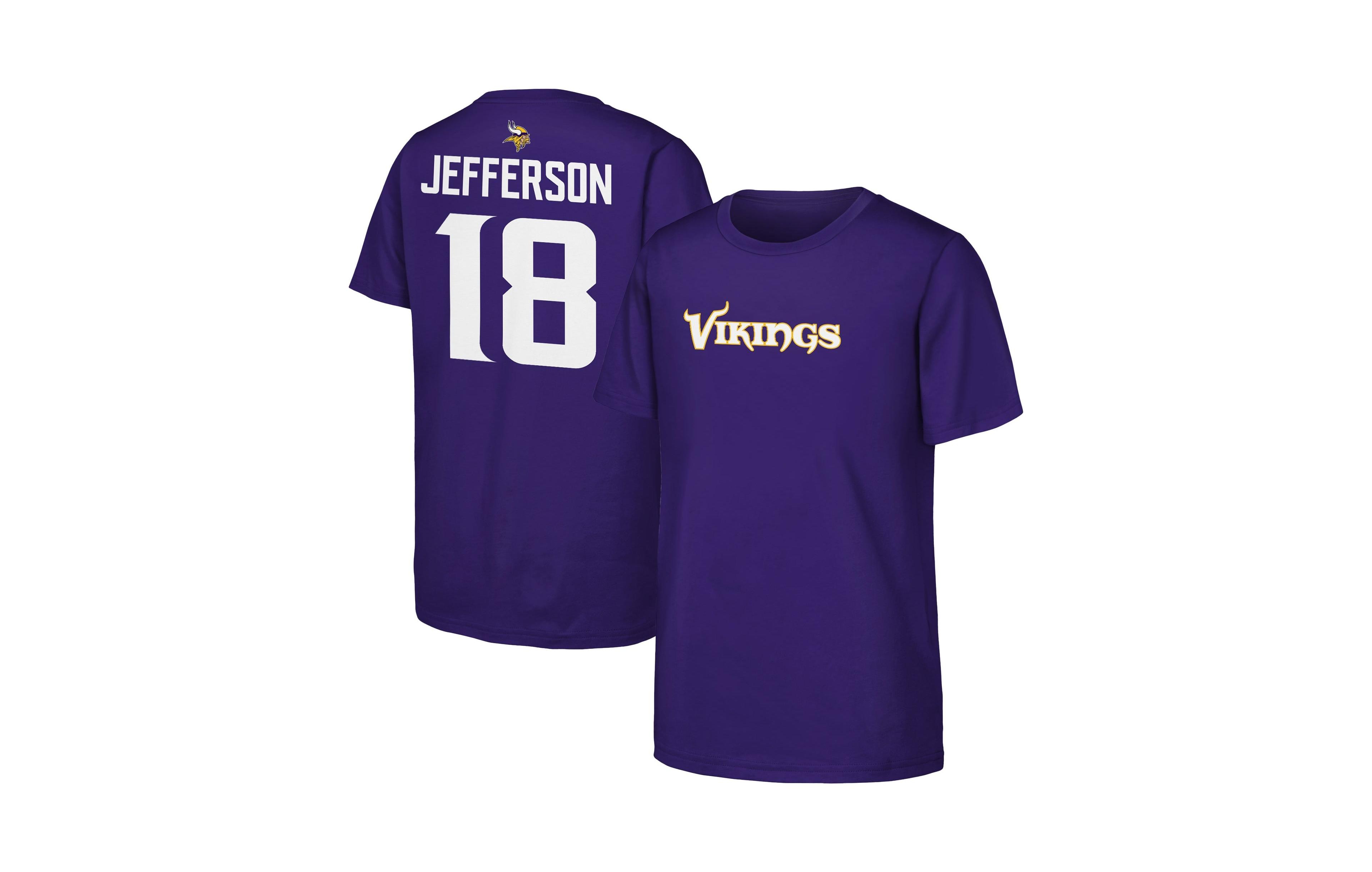 Outerstuff Boys' and Girls' Minnesota Vikings Justin Jefferson Classic-Fit T-Shirt