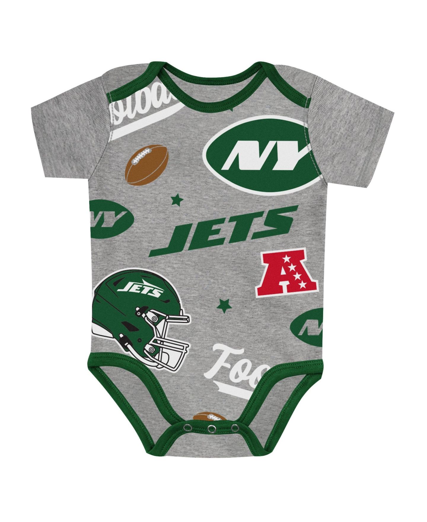 Outerstuff Baby Boys and Girls New York Jets First Round Pick Three-Piece Bodysuit Set — фото 4