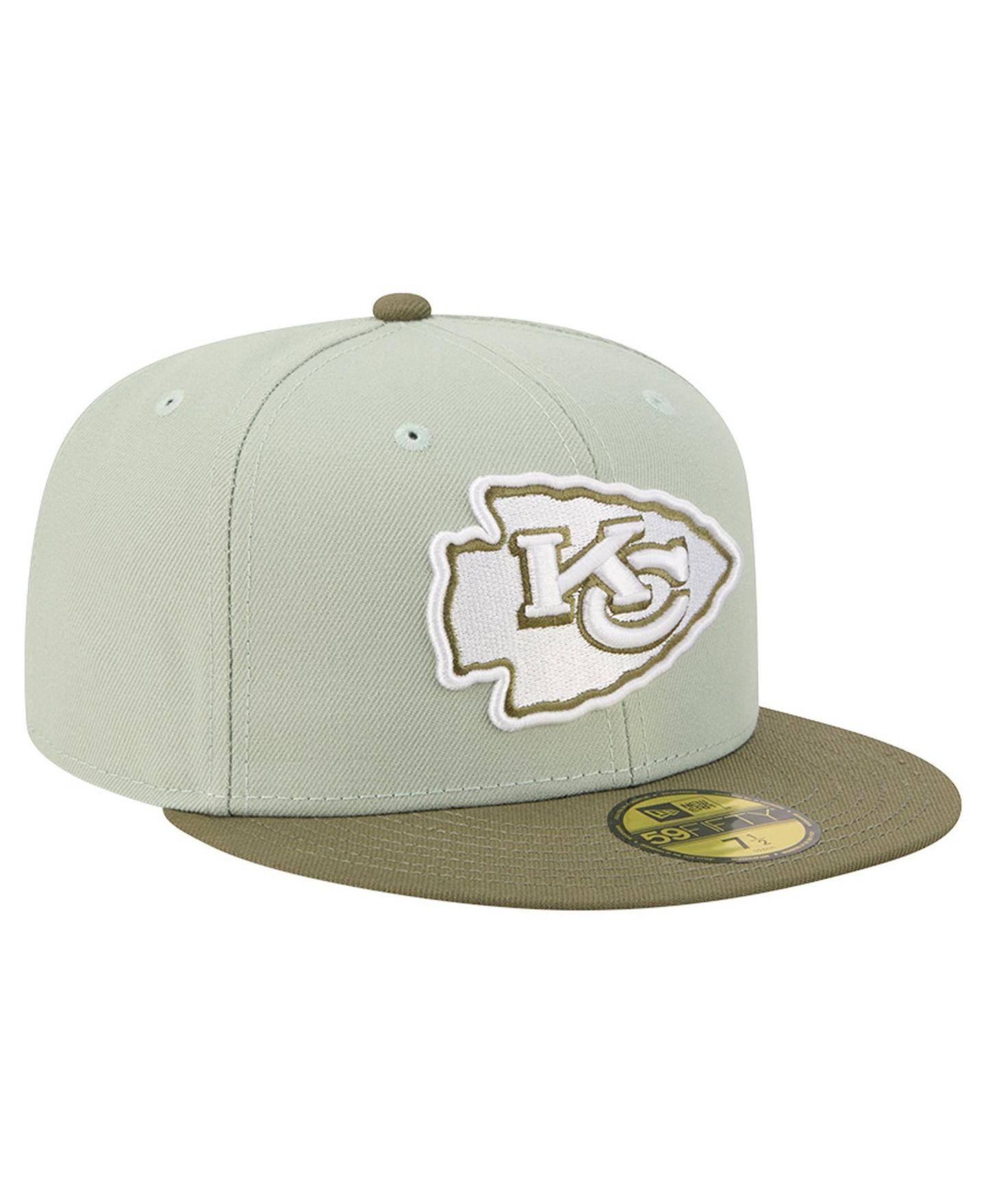 Мужские головные уборы New Era Light Green/Olive Kansas City Chiefs Color Pack 59FIFTY Fitted Hat — фото 1