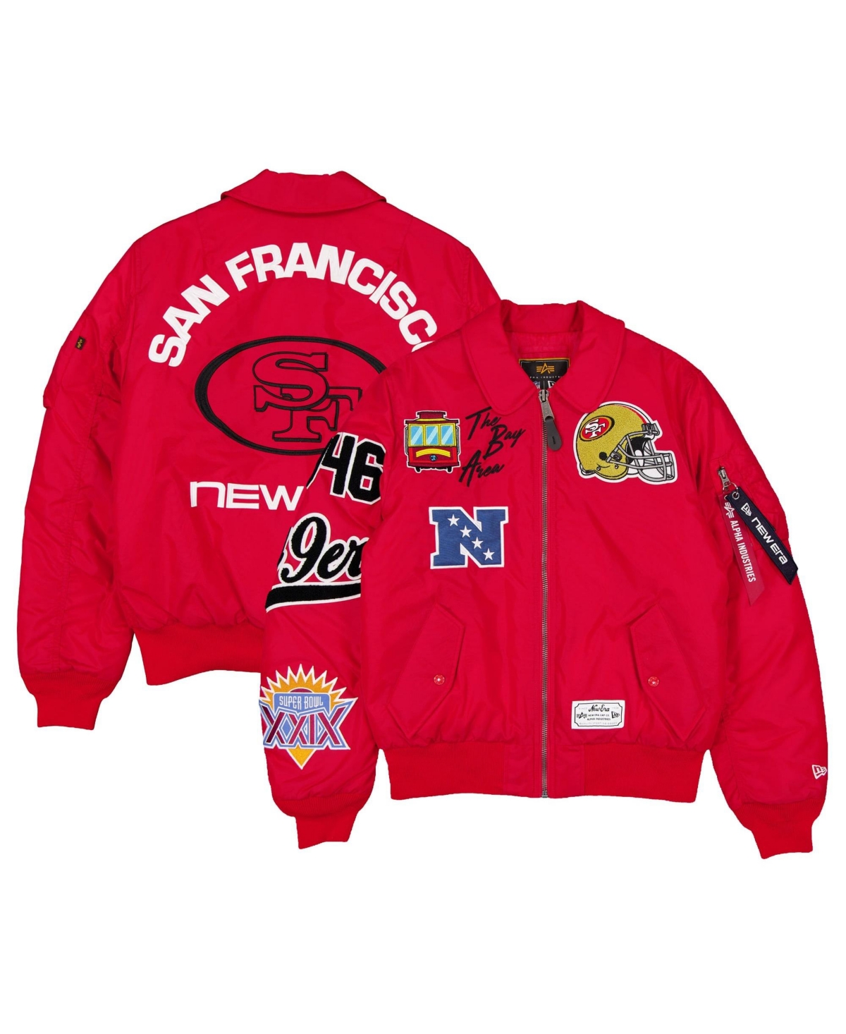New Era X Alpha Industries Men's San Francisco 49ers Ma-1 Full-Zip Bomber Jacket