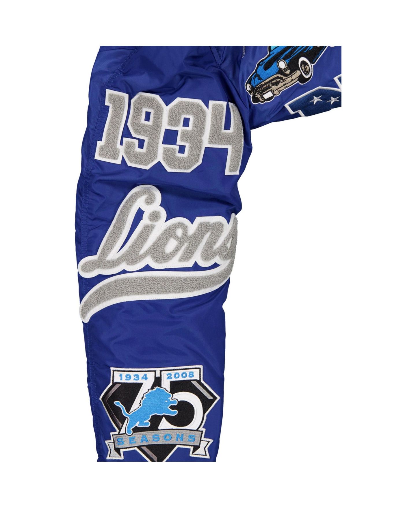 Мужская куртка New Era X Alpha Industries Blue Detroit Lions MA-1 Full-Zip Bomber — фото 4