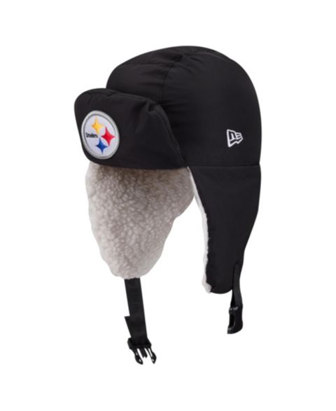 Мужские головные уборы New Era X Alpha Industries Black Pittsburgh Steelers Puffer Quilted Trapper Hat