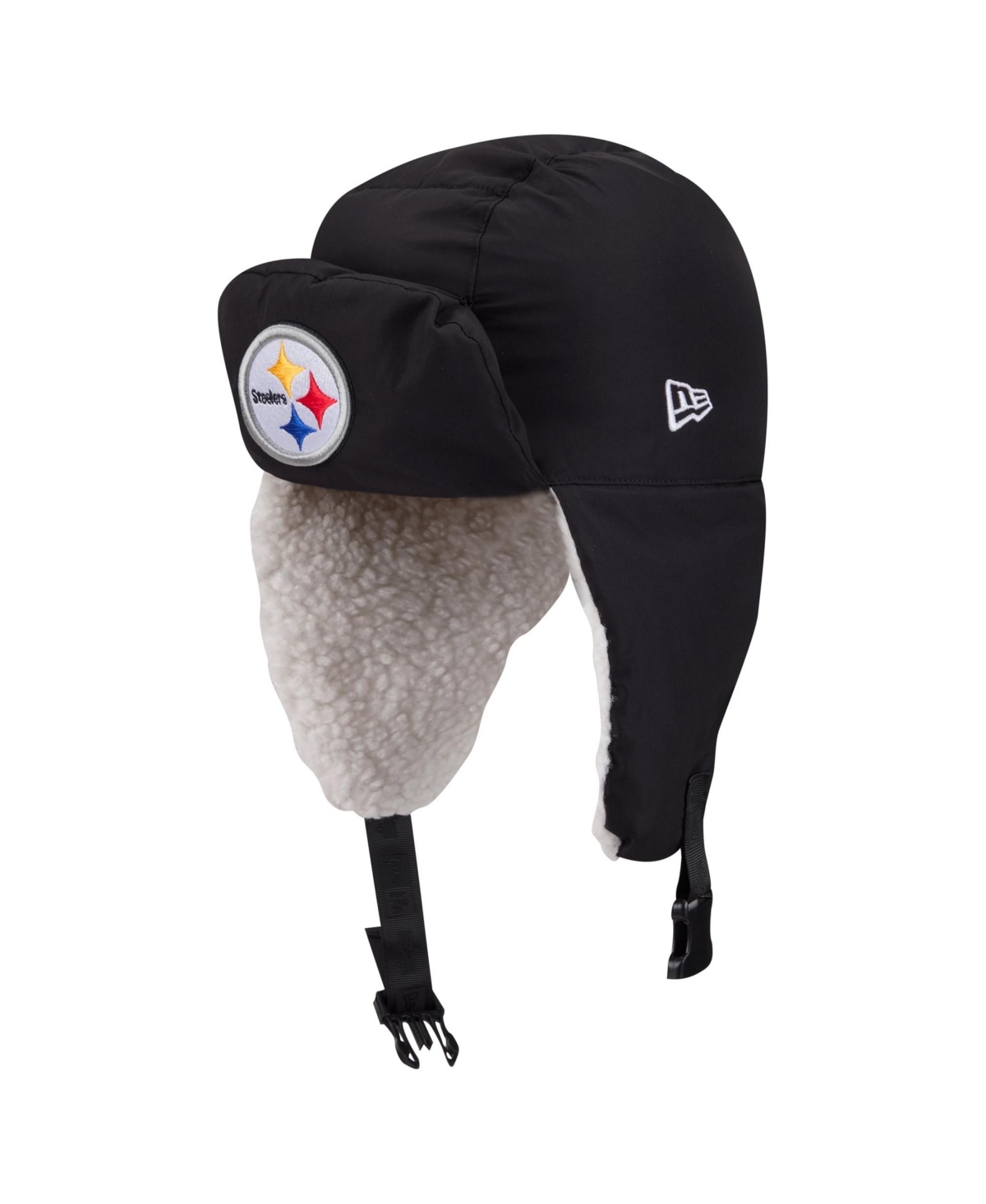 Men's New Era x Alpha Industries  Black Pittsburgh Steelers Puffer Quilted Trapper Hat