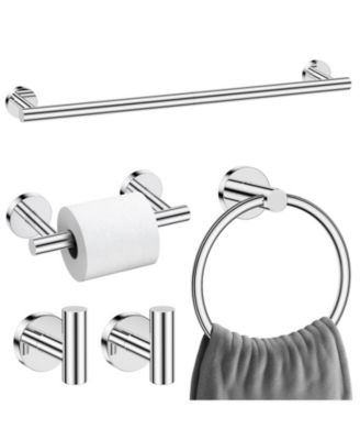 5 Pieces 23.6" Bathroom Hardware Accessories Set Wall Mounted