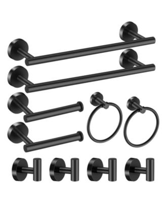 10Pieces 24" Bathroom Hardware Set Towel Bar Toilet Paper Holder Robe Hook