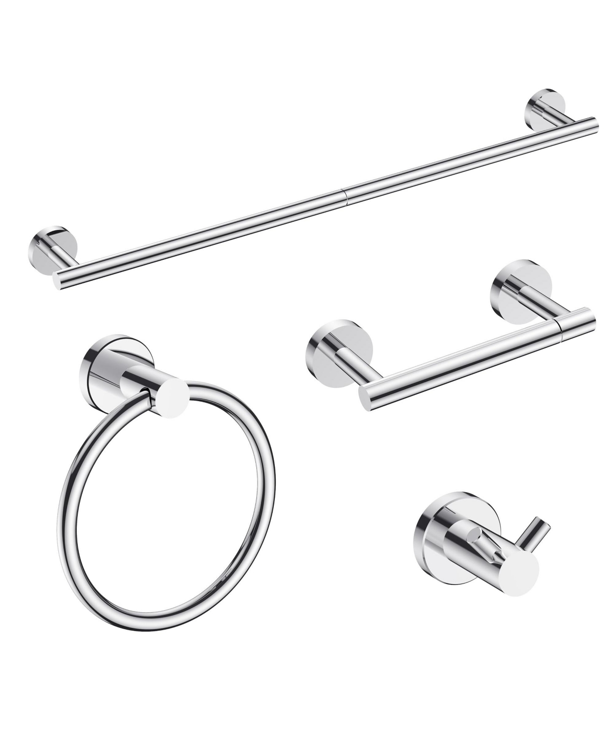 Cyqbd 4 Piece 24" Bathroom Hardware Set Towel Bar - Chrome