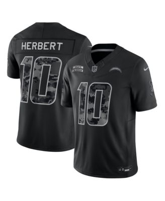 Men's Justin Herbert Black Los Angeles Chargers 2026 Salute to Service Limited Jersey