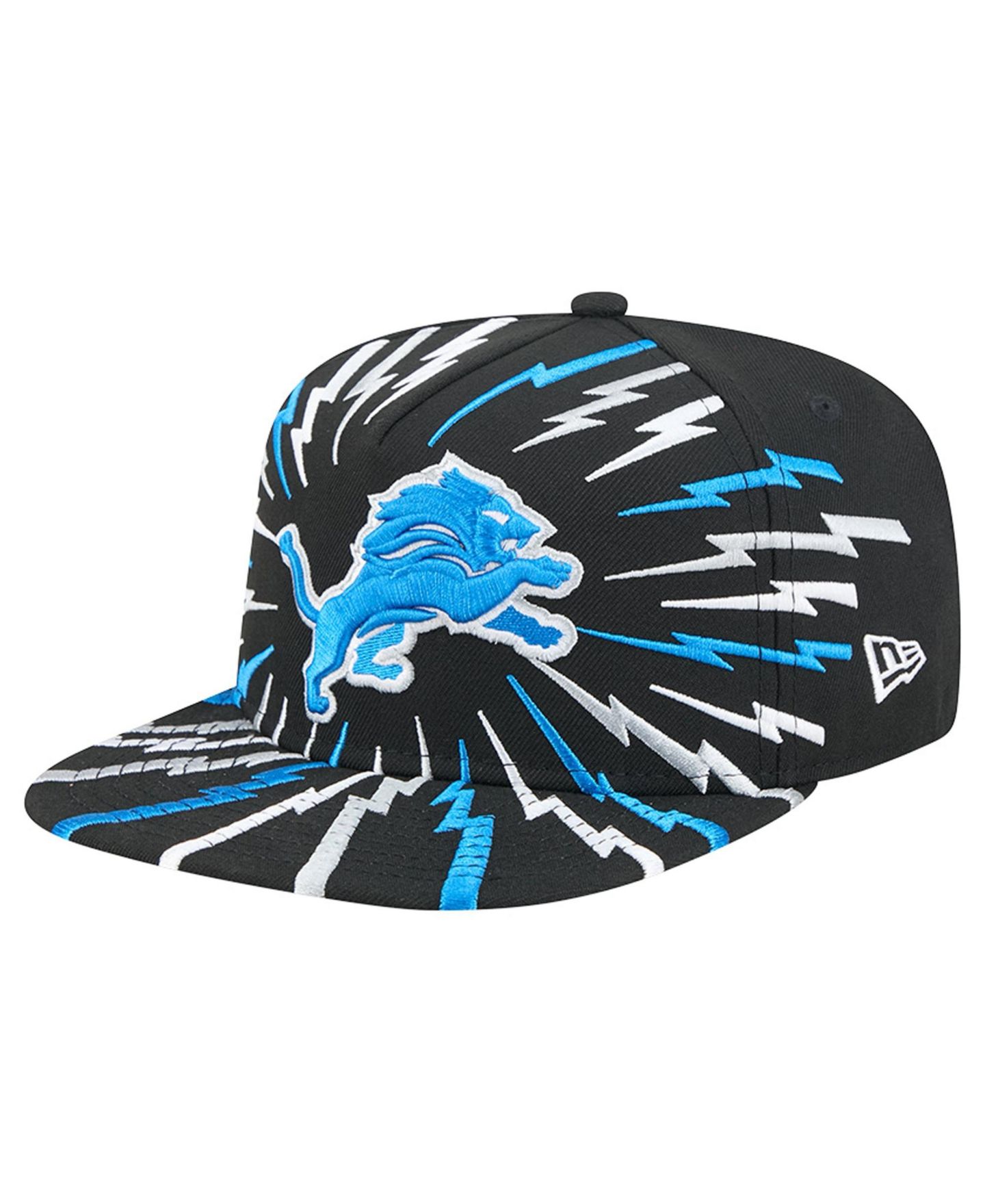 Мужская кепка New Era Black Detroit Lions Bolt A-Frame 9FIFTY Snapback Hat — фото 1