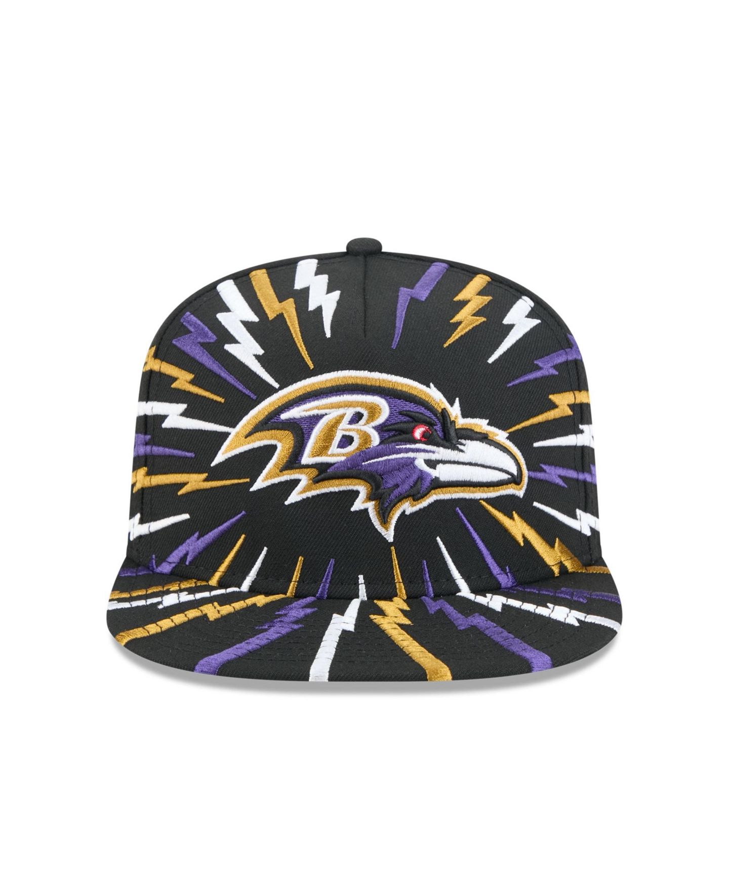 Мужская кепка New Era Black Baltimore Ravens Bolt A-Frame 9FIFTY Snapback Hat — фото 2