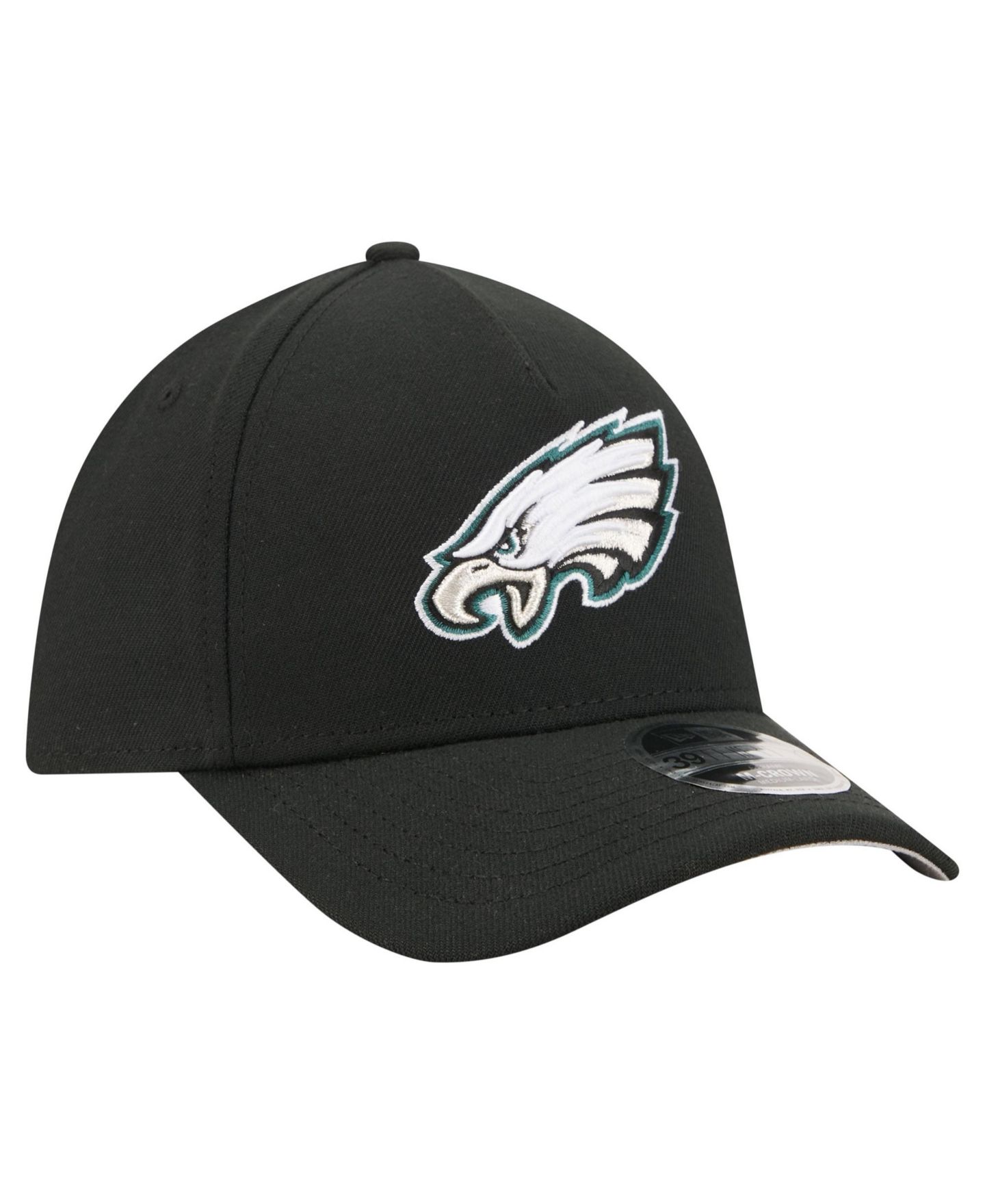 Мужской головной убор New Era Black Philadelphia Eagles 39THIRTY M-Crown A-Frame Stretch Hat — фото 3