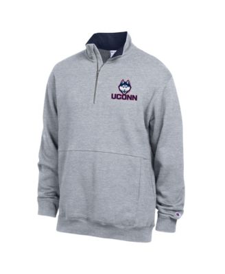 Men's  Heather Gray UConn Huskies Fleece Quarter-Zip Pullover
