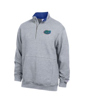 Men's  Heather Gray Florida Gators Fleece Quarter-Zip Pullover