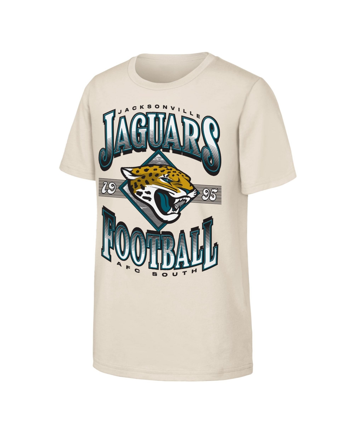 Outerstuff Boys' and Girls' Jacksonville Jaguars Nfl Of Days Past Screen Print T-Shirt - Natural
