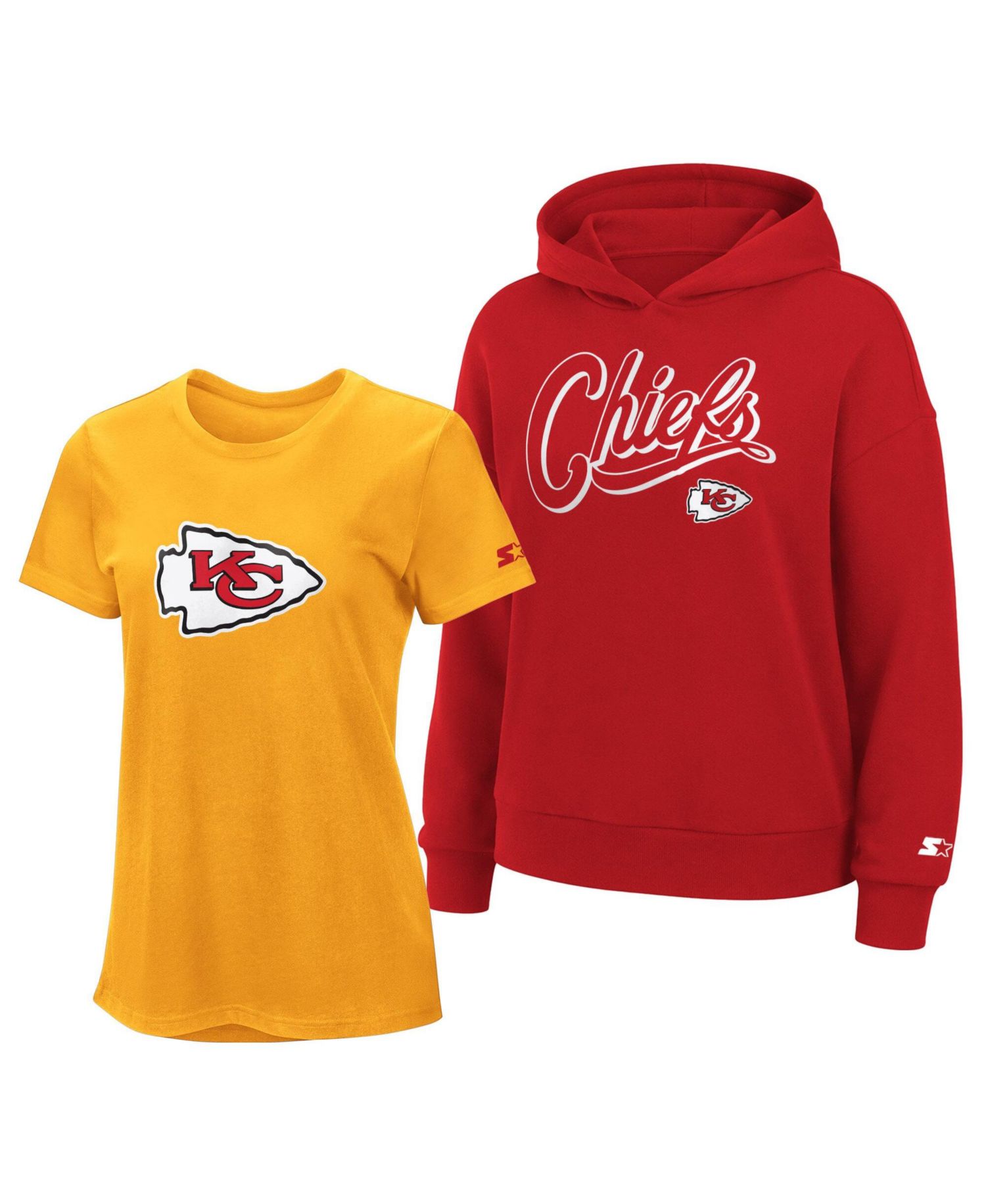 Women's Gold/Red Kansas City Chiefs Hoodie & T-Shirt Combo Pack