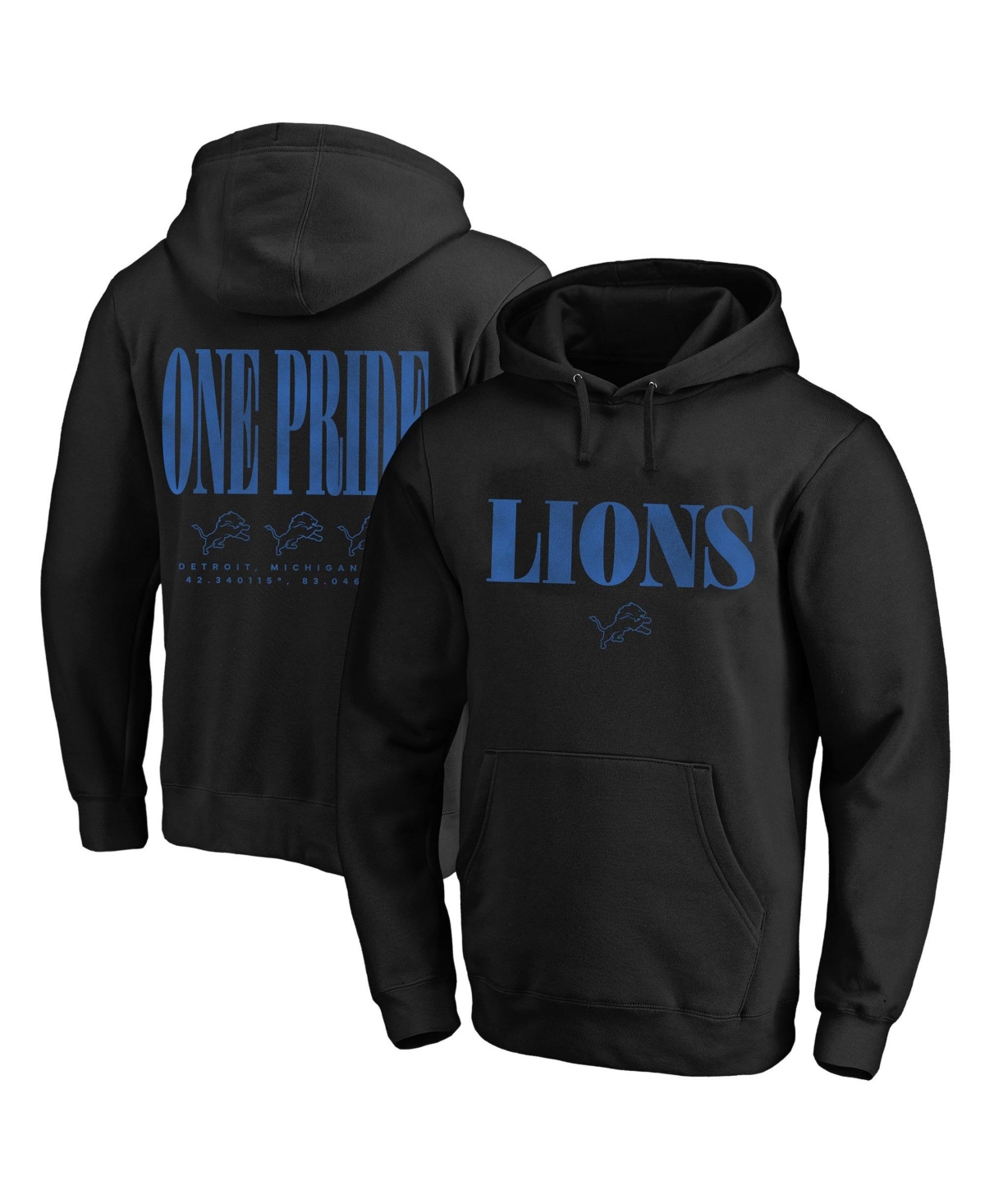 Fanatics Men's Big & Tall Detroit Lions Intense Rivalry Relaxed-Fit Distressed-Graphics French-Terry Hoodie