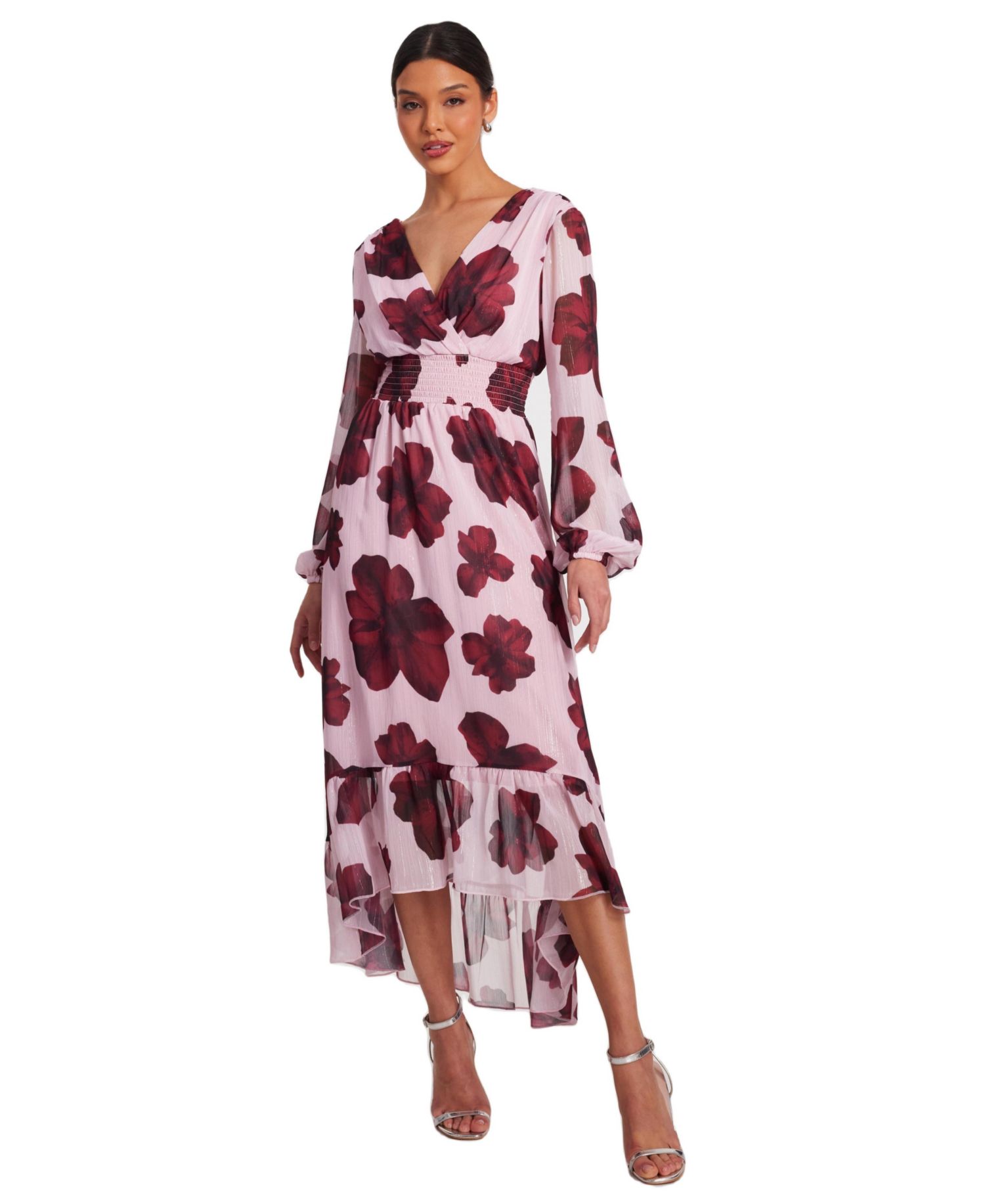 Women's Chiffon Wrap Midi Dress