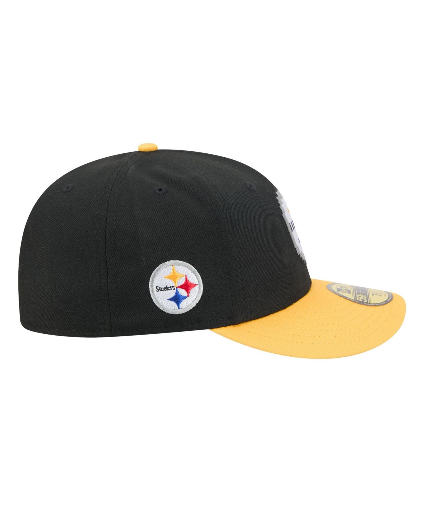 Мужская кепка New Era Black/Gold Pittsburgh Steelers Pixel Curved 59FIFTY Fitted Hat — фото 6